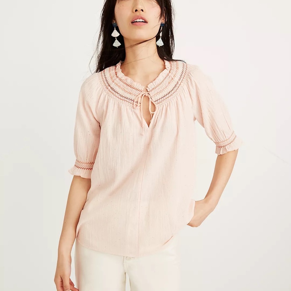 Madewell Smocked Peasant top